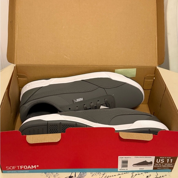 Puma Men's Charcoal Gray skate Sneakers - Picture 6 of 7